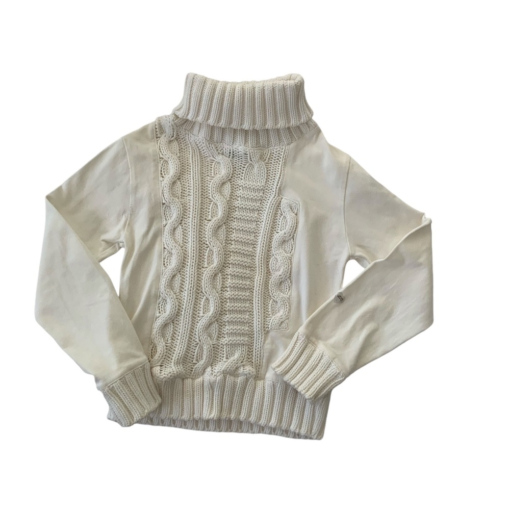 Lily GAUFRETTE SZ: 6 TURTLE NECK OFF- WHITE COTTON